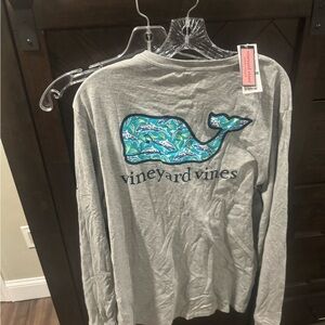 NWT Men’s Vineyard Vines Whale Tee long sleeve gray L